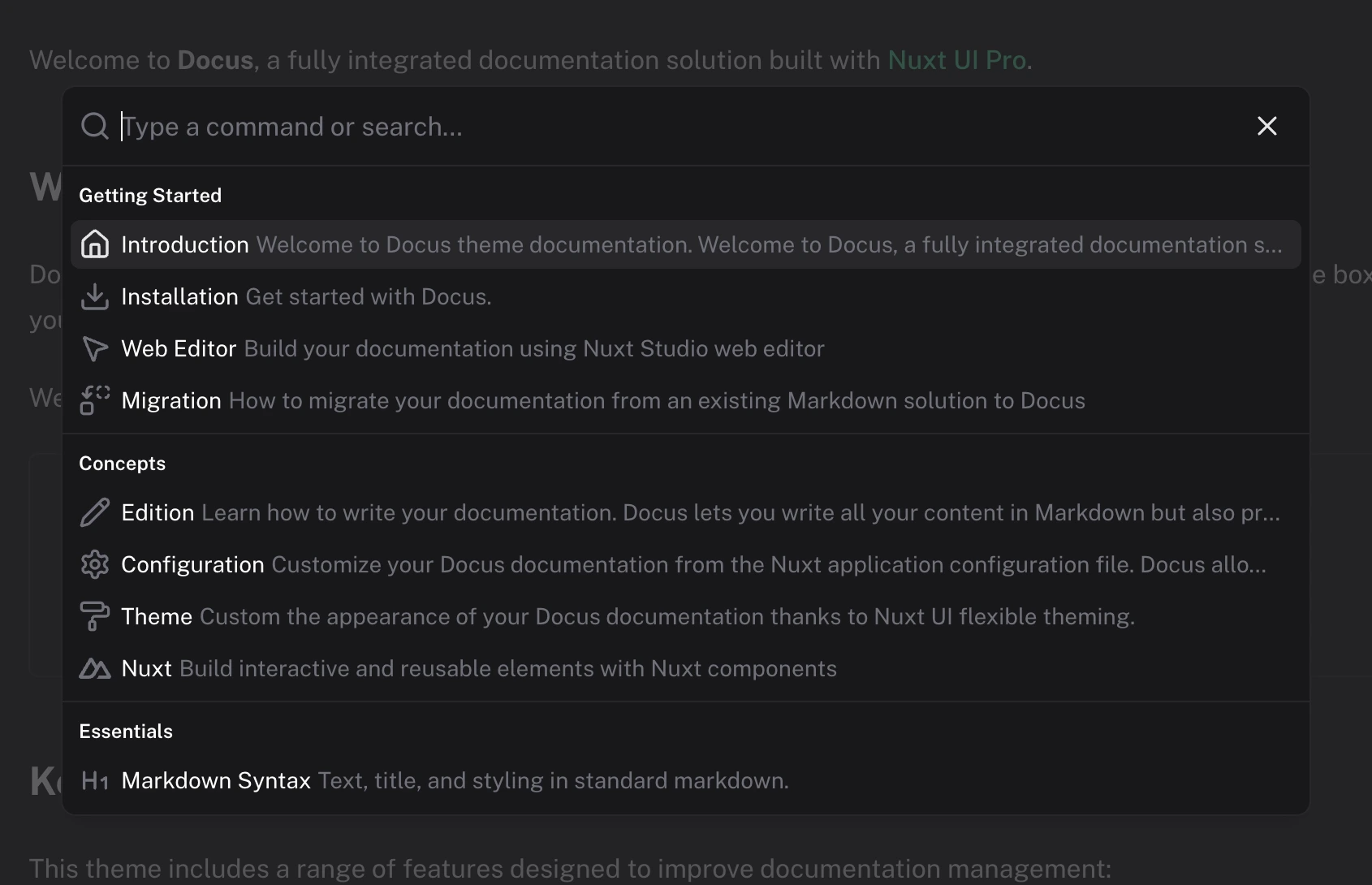 Built-in navigation and full-text search